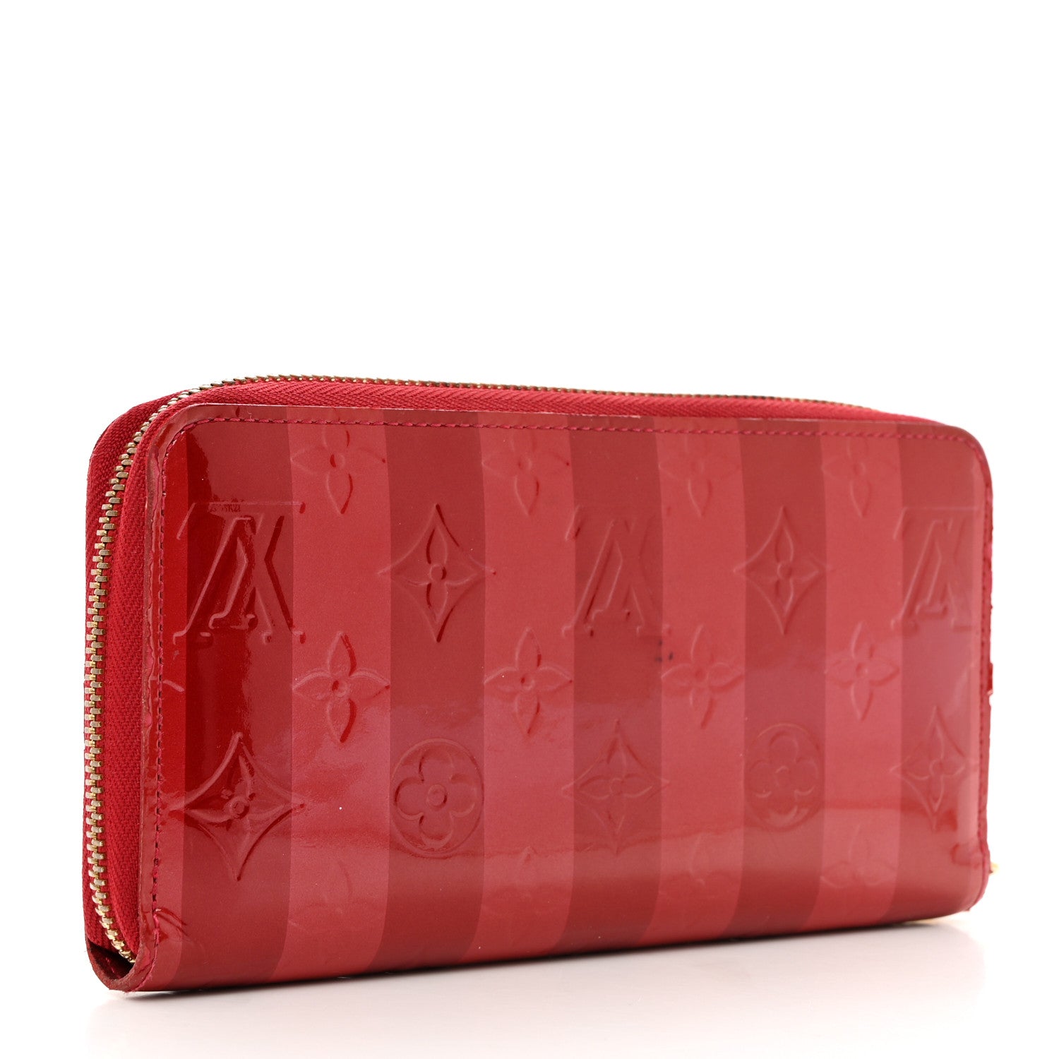 Louis Vuitton Vernis Rayures Zippy Wallet Pomme D'Amour 3 of 13