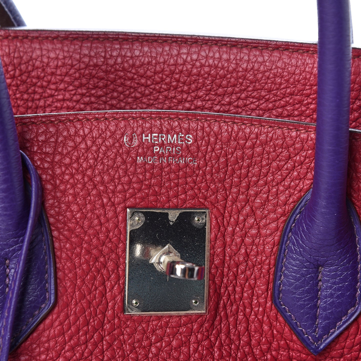 Togo Bi Color Horseshoe Birkin 35 Iris Rubis