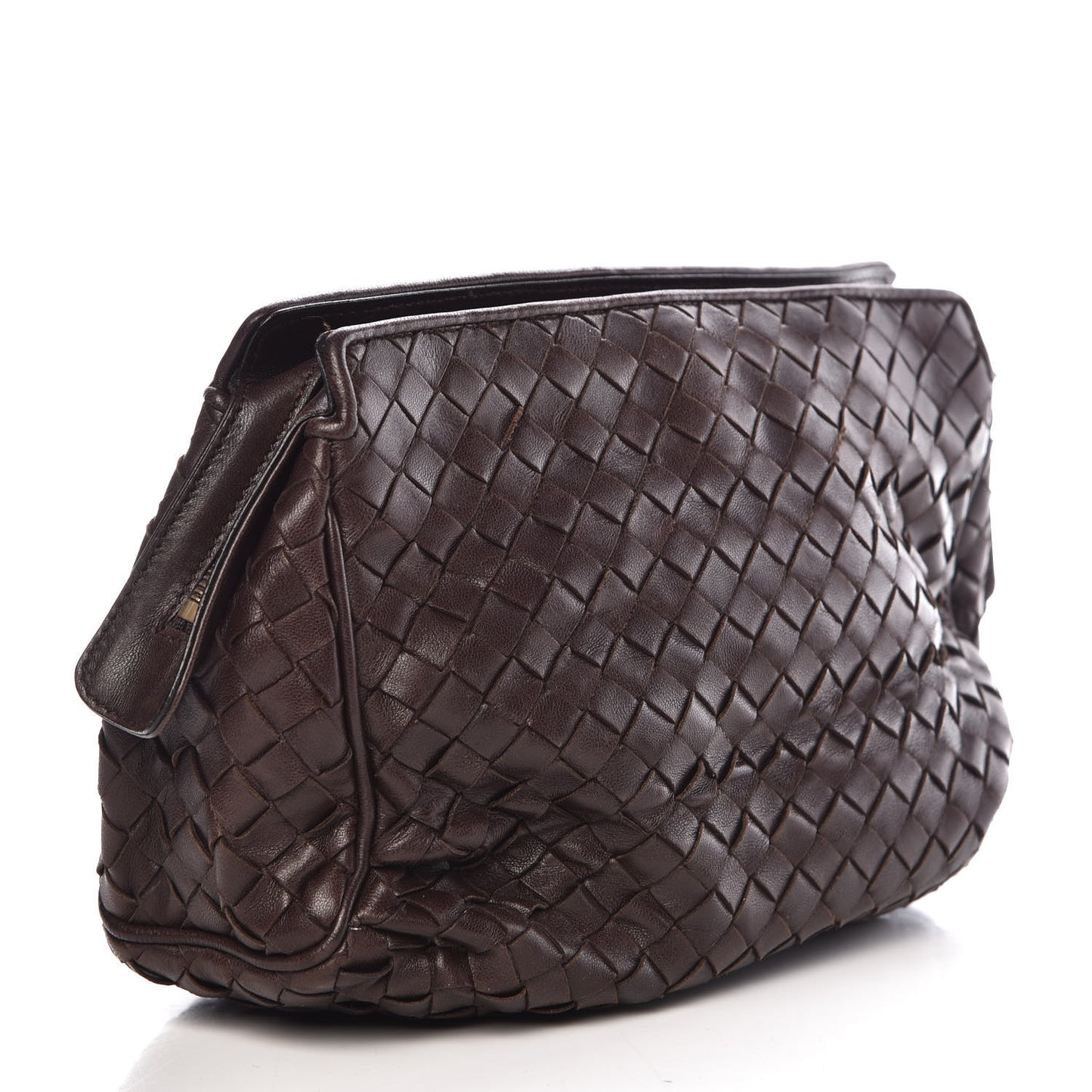 Nappa Intrecciato Moire Clutch Ebano