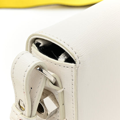 Off-White Saffiano Striped Mini Diag Binder Clip Bag White Black Yellow 13 of 14
