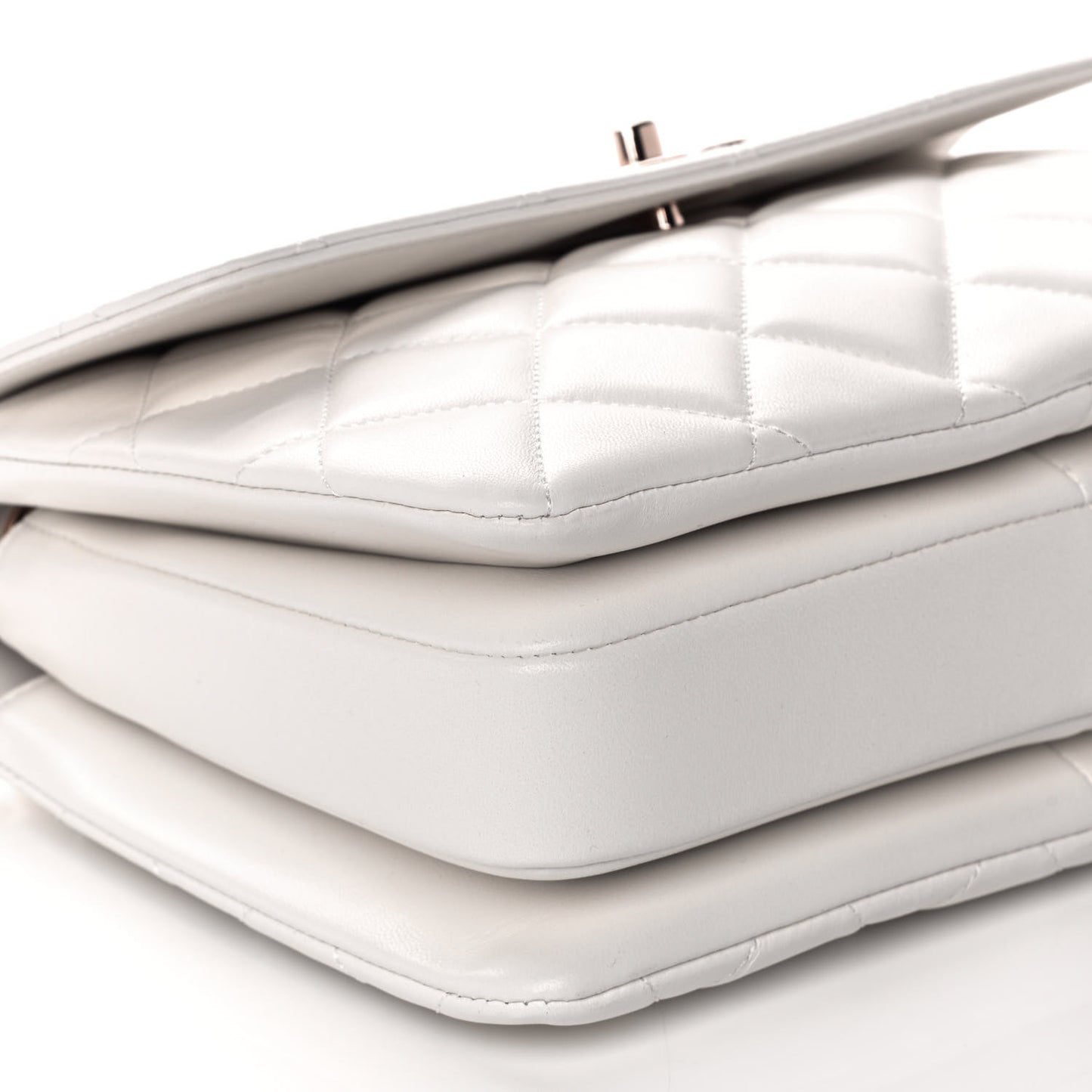 Lambskin Quilted Small Trendy CC Dual Handle Flap Bag White