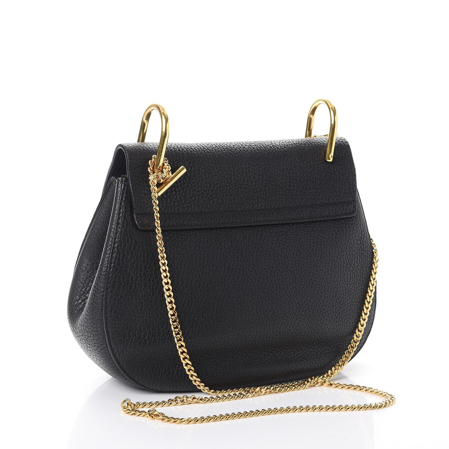 Grained Lambskin Drew Shoulder Bag Black