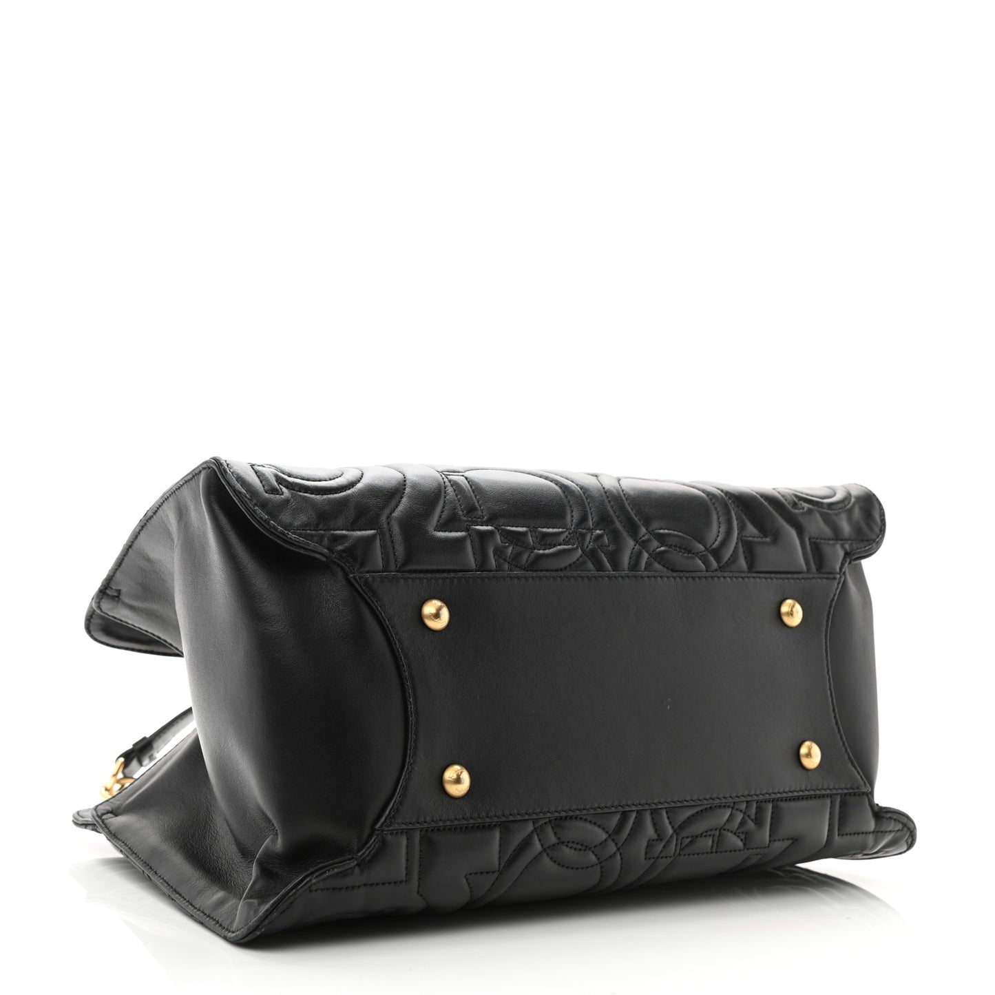 Calfskin Quilted Tote Bag Black