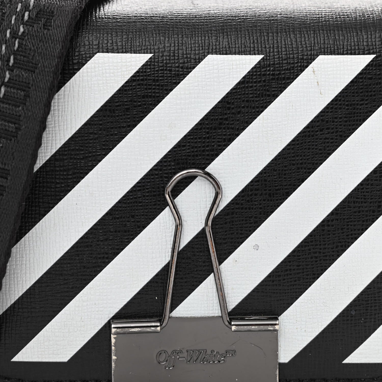 Off-White Calfskin Diag Belt Bag Black White 8 of 12
