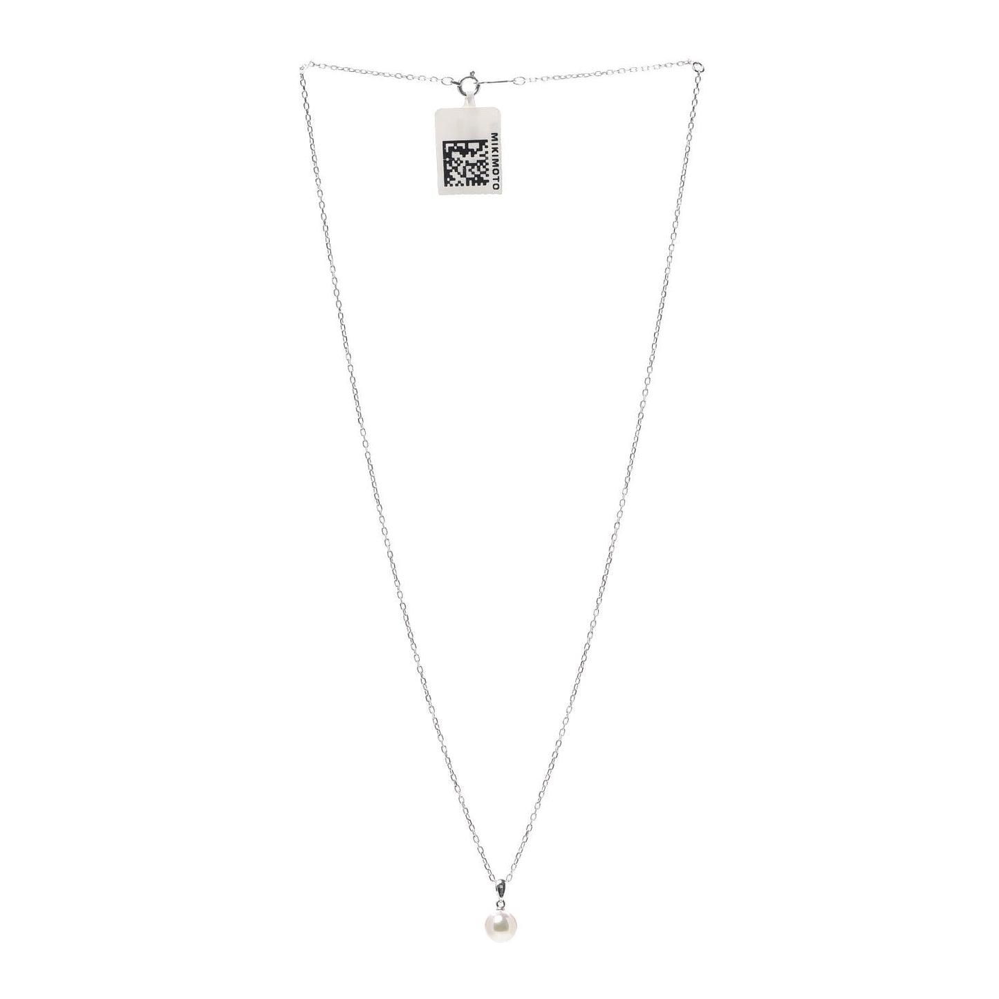 18K White Gold Akoya Pearl 8mm Pendant Necklace
