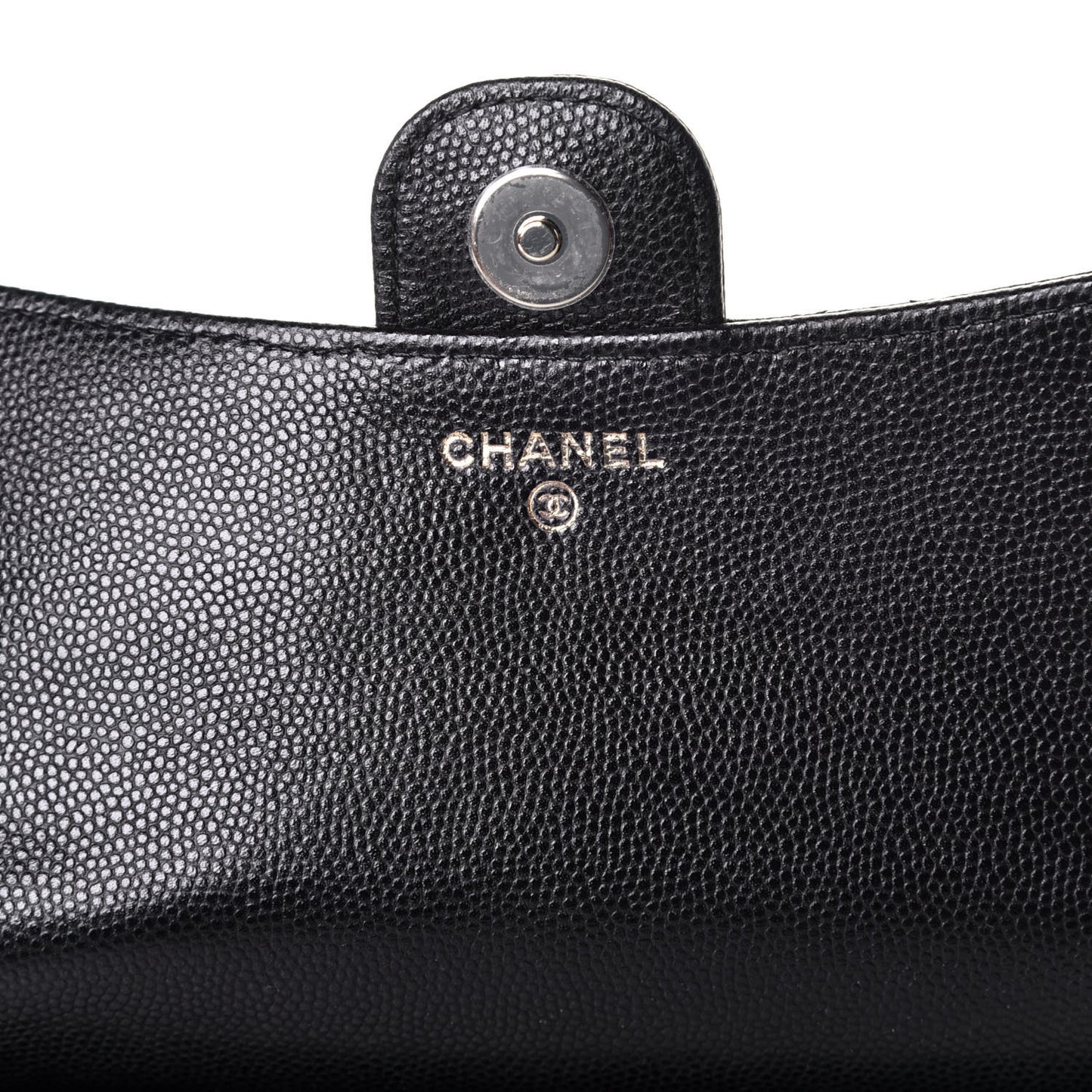 Caviar Quilted Flap Phone Holder With Chain Black