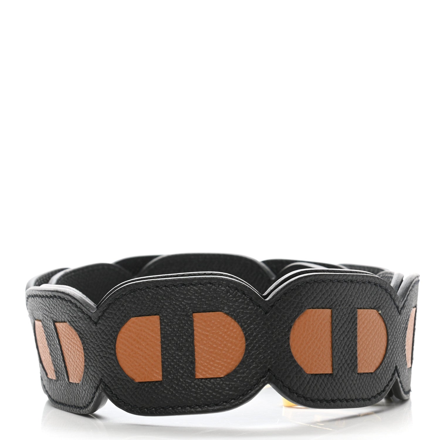 Hermes Epsom Maillons Shoulder Strap Black Gold 2 of 5