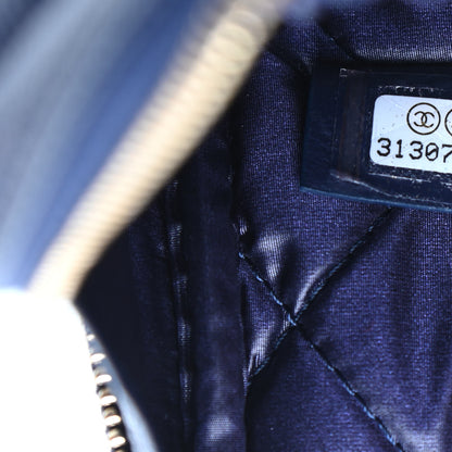 Chanel Caviar Quilted Small Curvy Pouch Cosmetic Case Navy 7 of 10