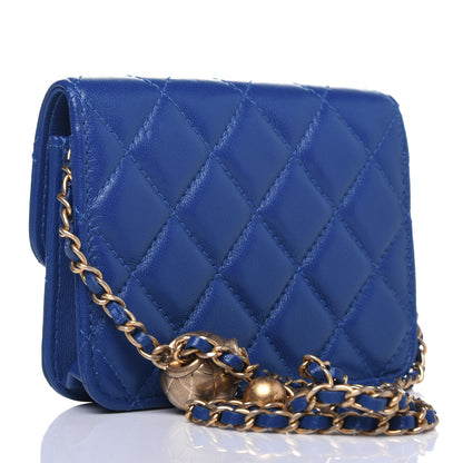 Chanel Lambskin Quilted Pearl Crush Clutch With Chain Blue 3 of 12