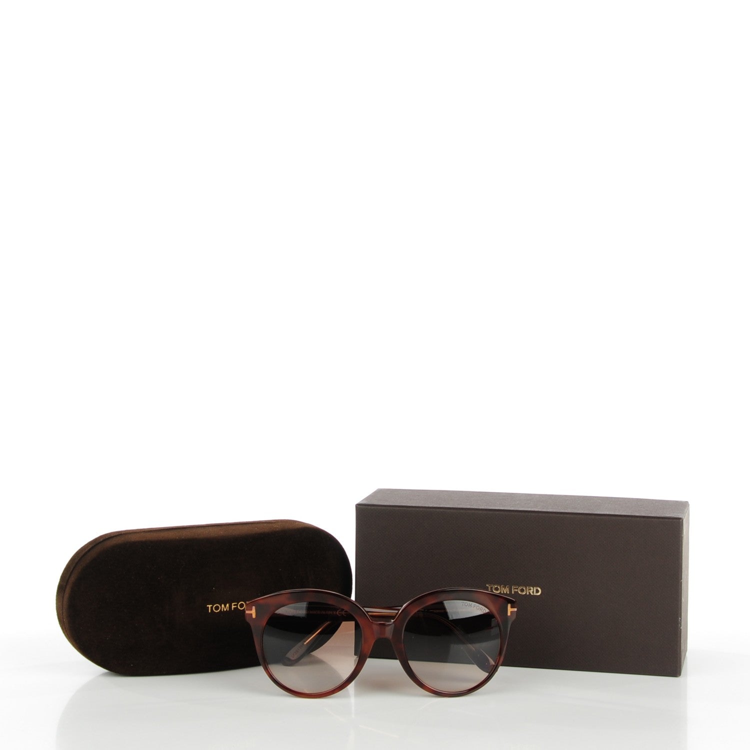 Tom Ford Monica Round Sunglasses TF429 Havana 7 of 7