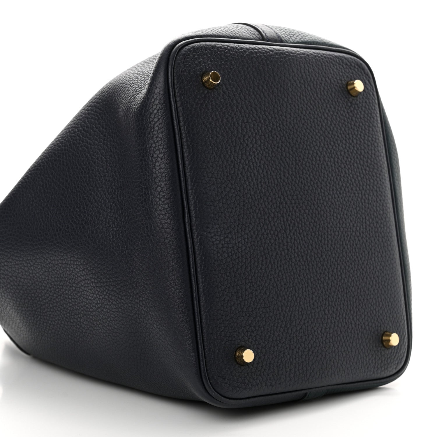 Hermes Taurillon Clemence Casaque Picotin Lock 22 MM Vert Cypres Bleu Nuit Black 9 of 13