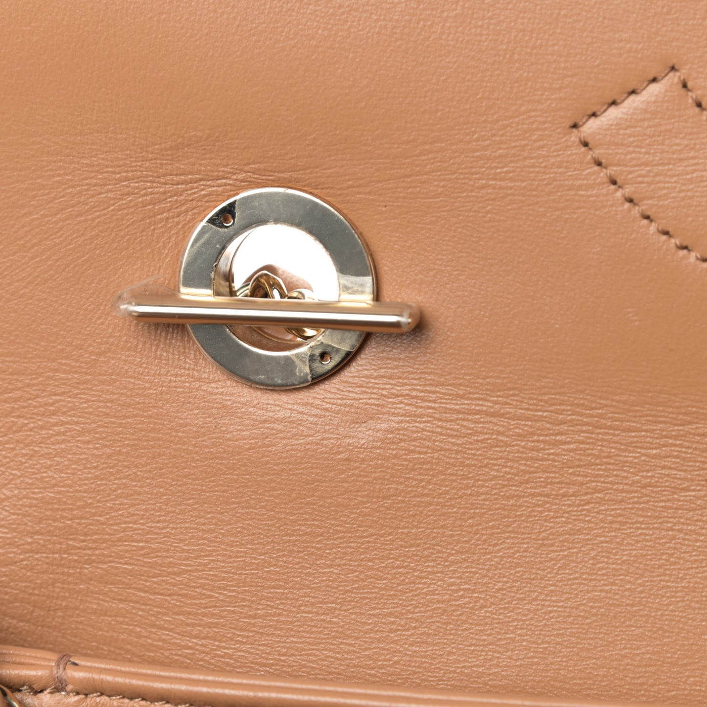 Lambskin Quilted Medium Trendy CC Flap Dual Handle Bag Light Brown