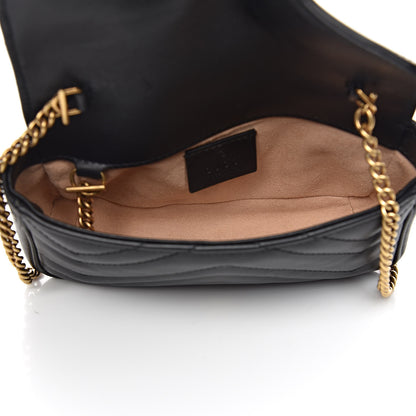 Gucci Calfskin Matelasse Super Mini GG Marmont Shoulder Bag Black 5 of 10