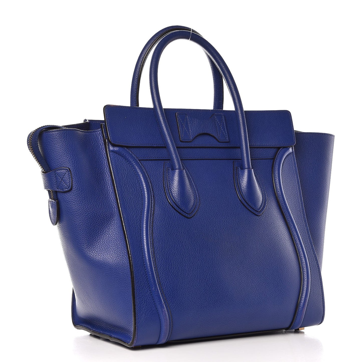 Drummed Calfskin Mini Luggage Indigo
