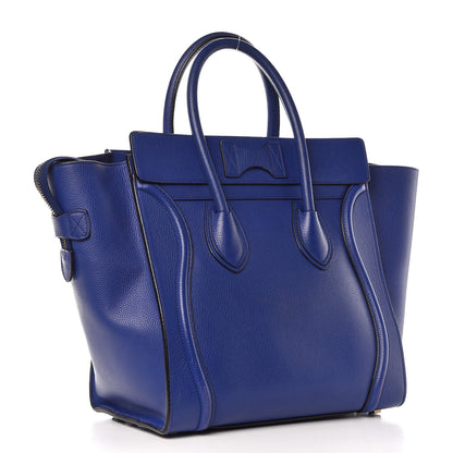 Celine Drummed Calfskin Mini Luggage Indigo 3 of 17