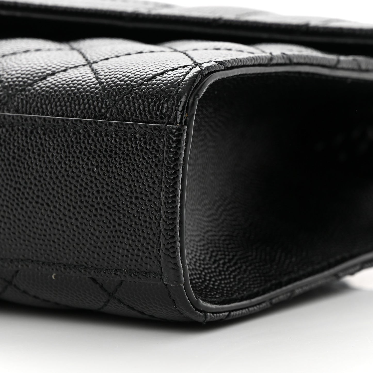 Grain De Poudre Textured Mixed Matelasse Triquilt Small Monogram Monochrome Satchel Black