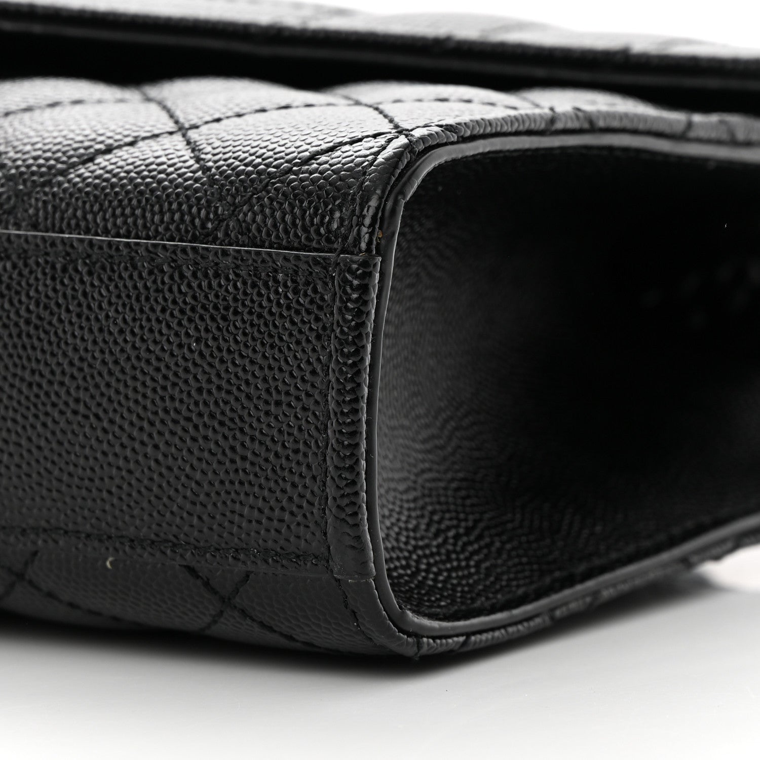 Saint Laurent Grain De Poudre Textured Mixed Matelasse Triquilt Small Monogram Monochrome Satchel Black 9 of 10
