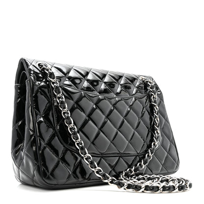 Chanel Patent Quilted Jumbo Double Flap Black 3 of 18