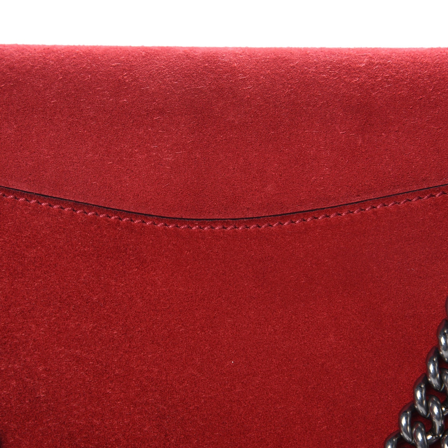 Suede Vitello Velvet Medium Dionysus Shoulder Bag Vulcanic Red