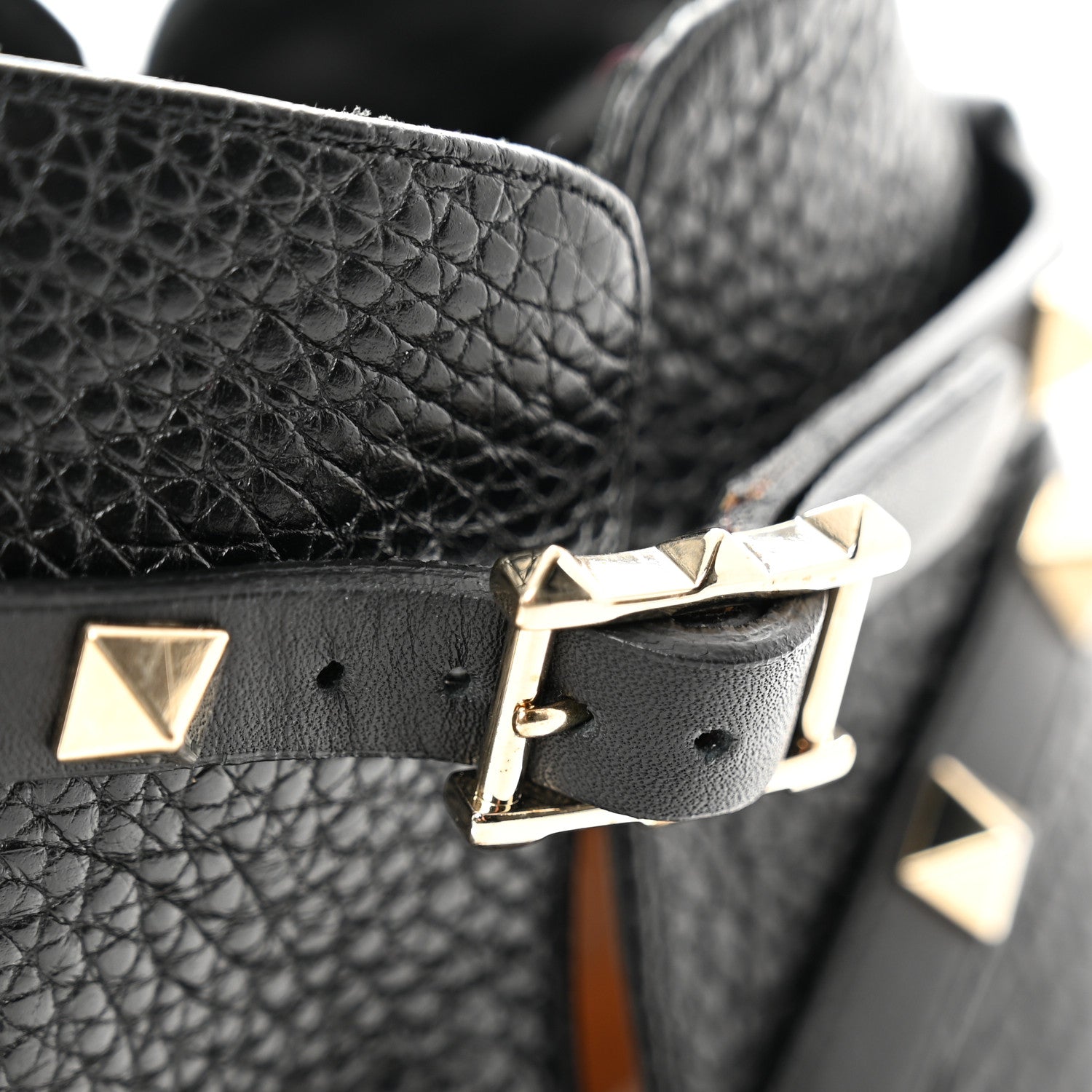 Valentino Garavani Grained Calfskin Rockstud Double Buckle 100mm Ankle Boots 38.5 Black 10 of 11