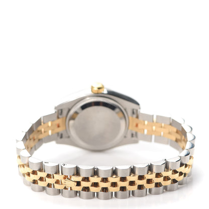 Rolex Stainless Steel 18K Yellow Gold Diamond 26mm Oyster Perpetual Datejust Watch Blue 179173 3 of 6