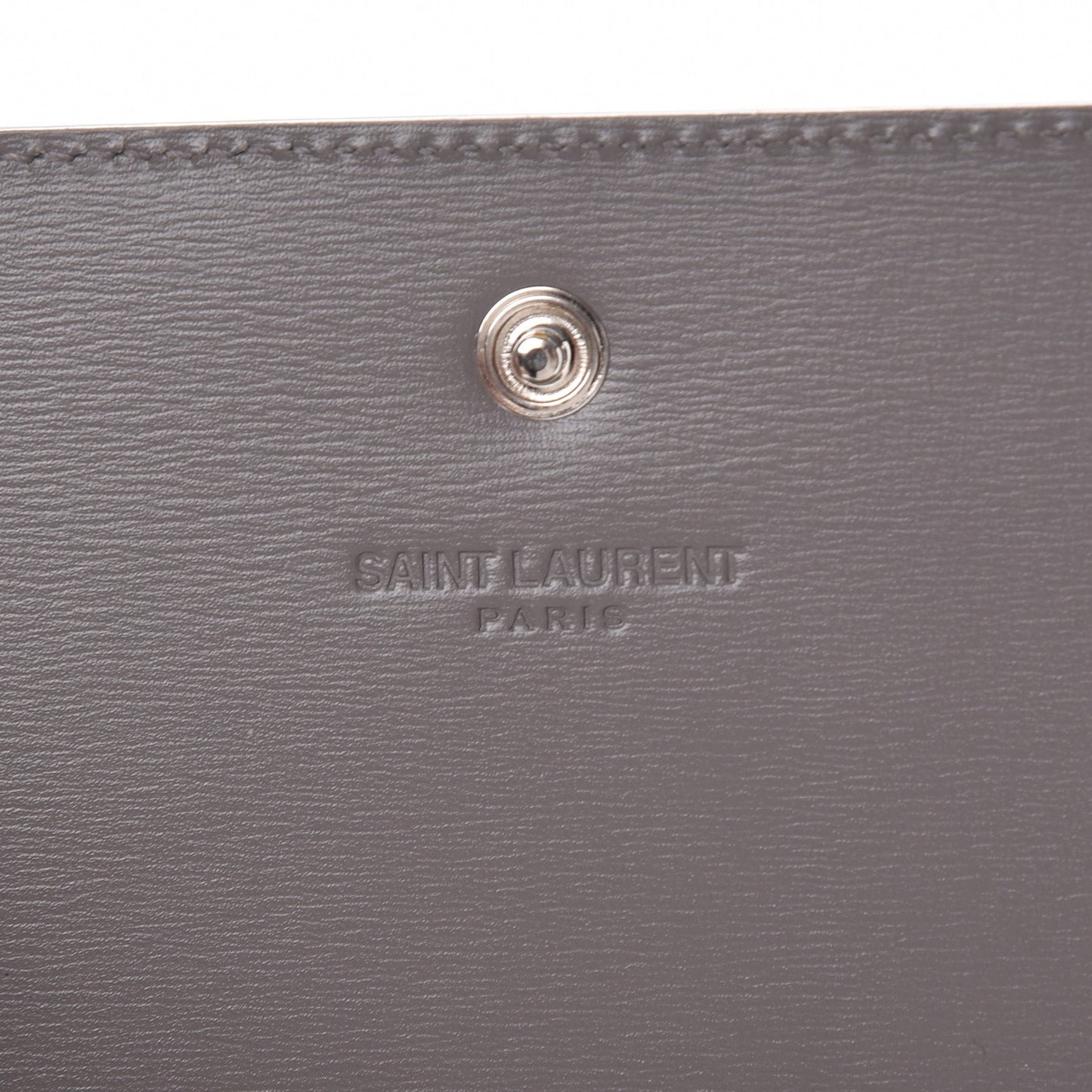 Calfskin Fragments Flap Wallet Fog