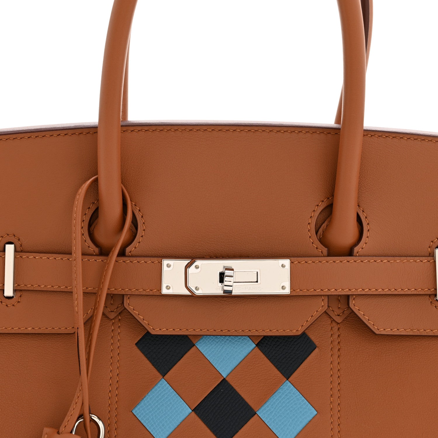 Hermes Swift Epsom Tressage Birkin 35 Gold Bleu de Nord Bleu Indigo 8 of 11