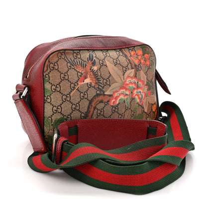 Gucci GG Supreme Monogram Tian Web Camera Bag Beige Multicolor Red 3 of 19