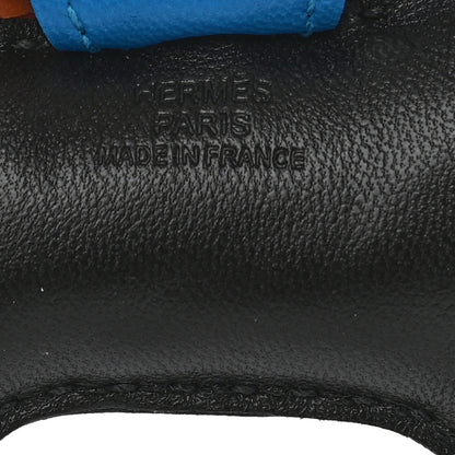 Hermes Milo Lambskin Grigri Rodeo Horse Bag Charm PM Black Gold Bleu Zanzibar 3 of 4