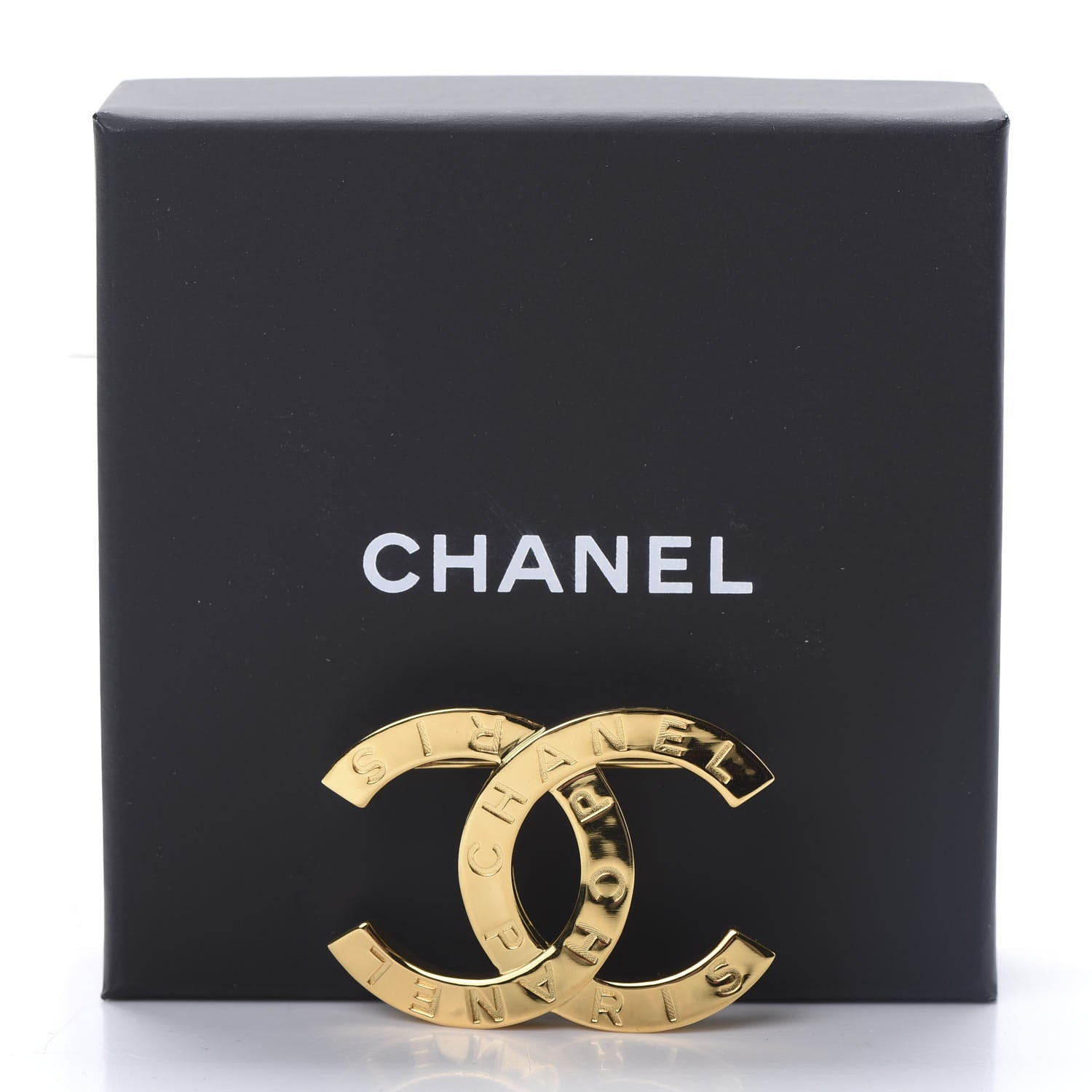 Chanel Metal Paris Button CC Large Brooch Gold 5 of 5