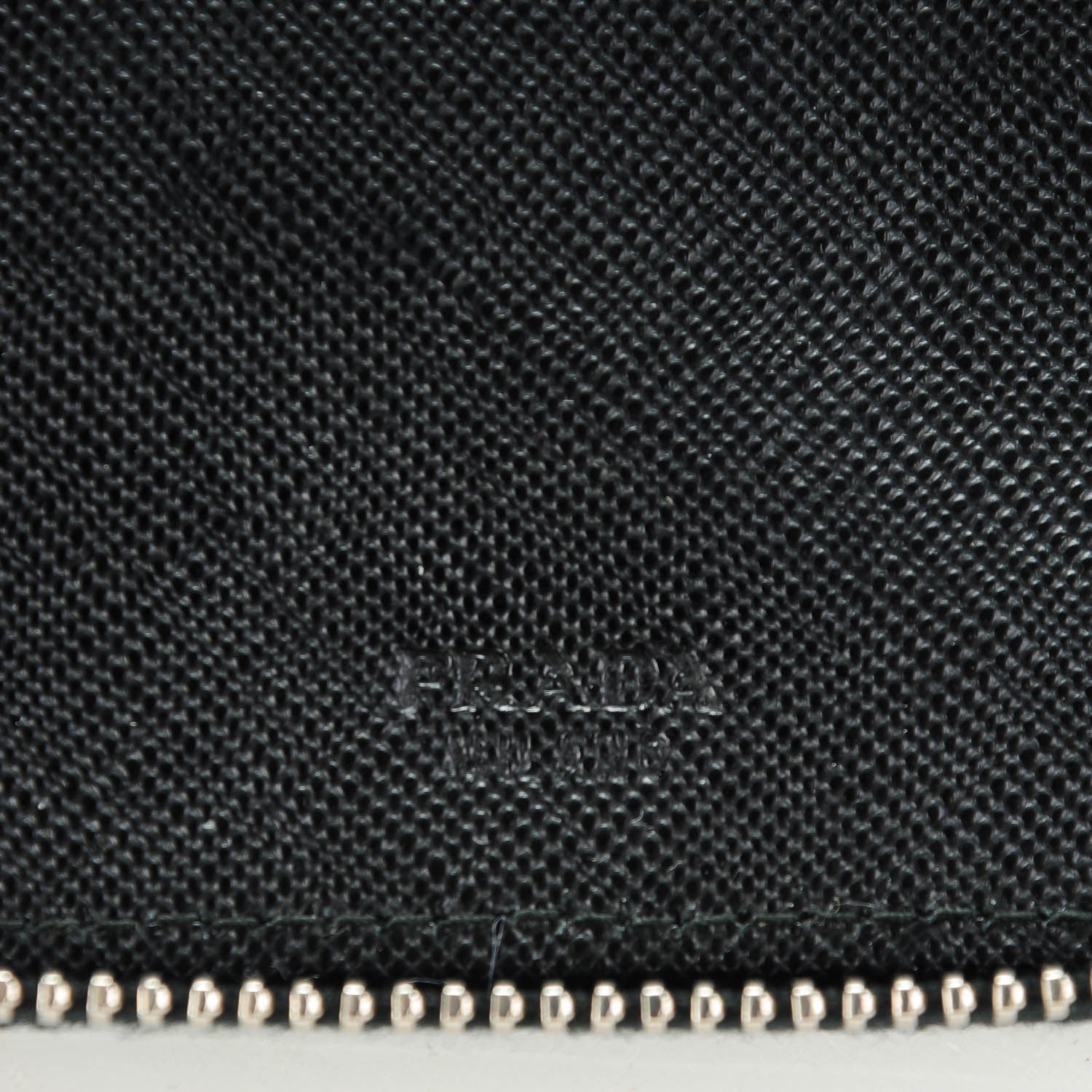 Prada Saffiano Metal Zip Around Travel Wallet Black 6 of 8