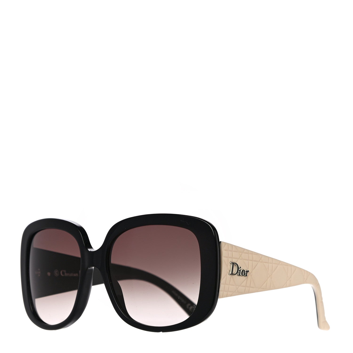 Christian Dior Cannage Dior Lady Lady 1 Sunglasses Black Ivory 1 of 9