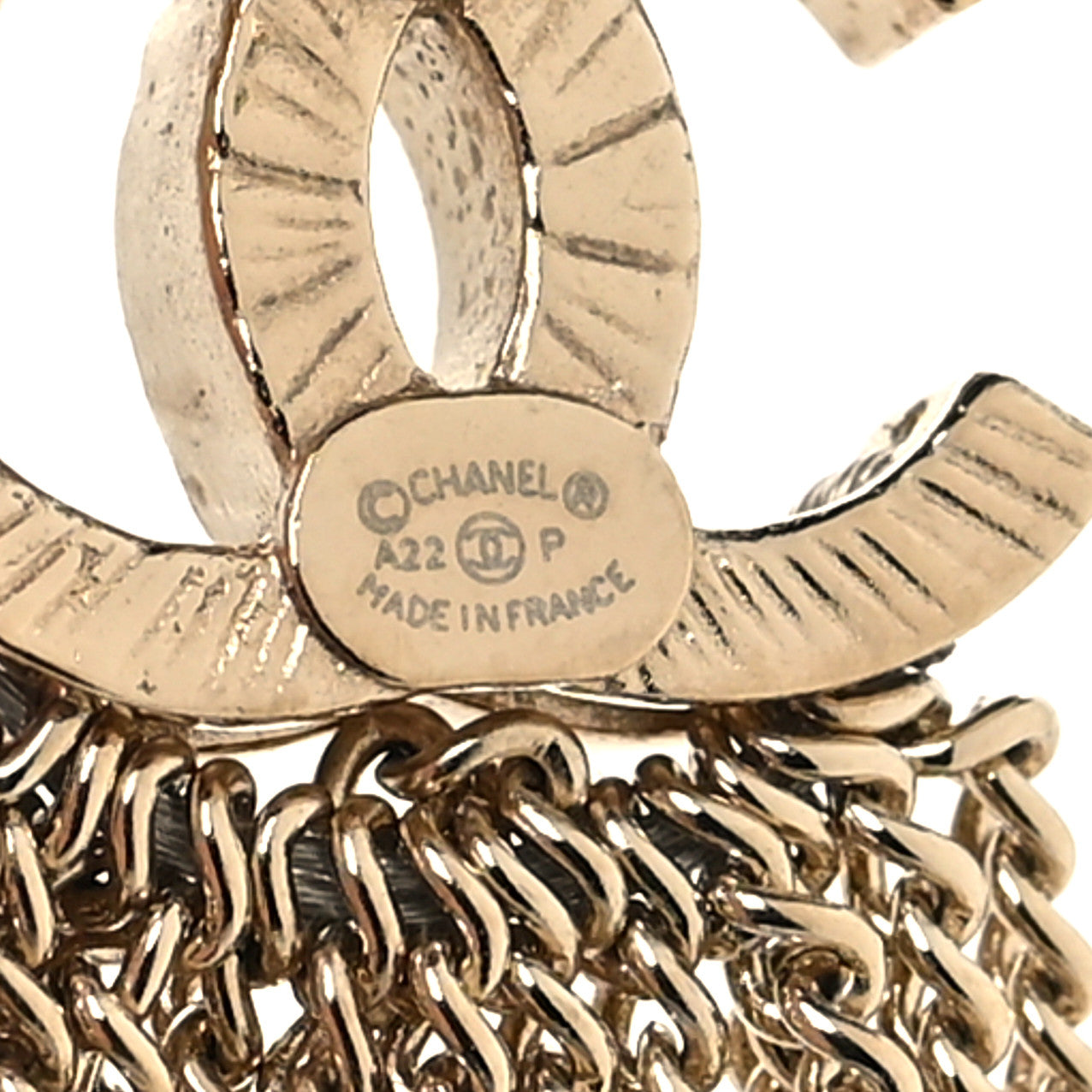 Metal CC Multi Strand Chain Drop Earrings Gold
