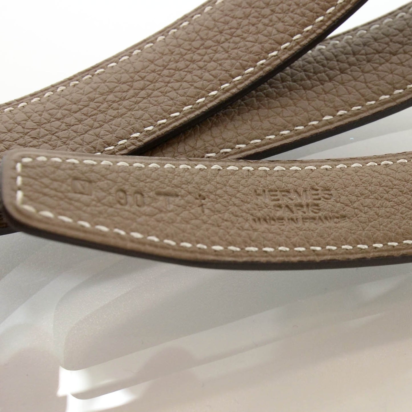 Box Togo Thin Reversible Belt Strap Noir Etoupe 90