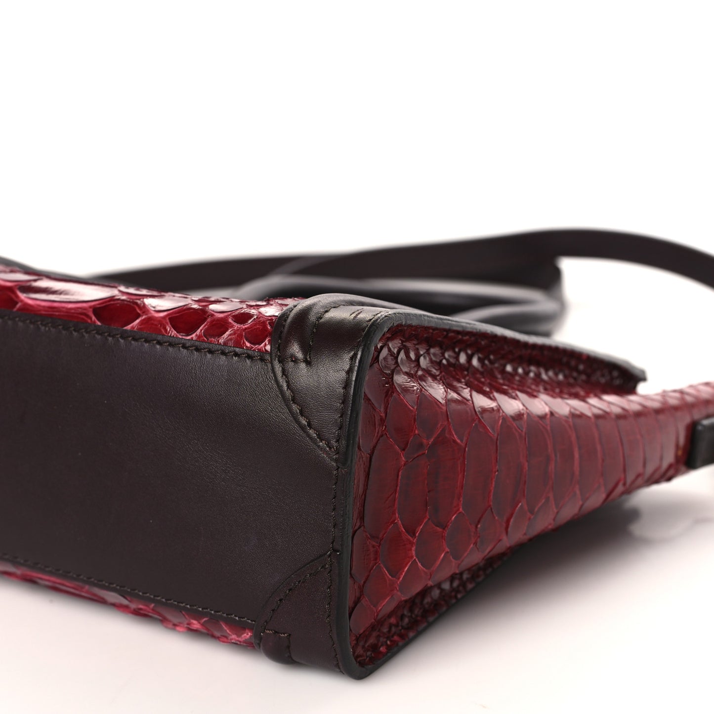 Snakeskin Calfskin Nano Tri-Color Luggage Red