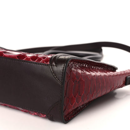 Celine Snakeskin Calfskin Nano Tri-Color Luggage Red 9 of 9