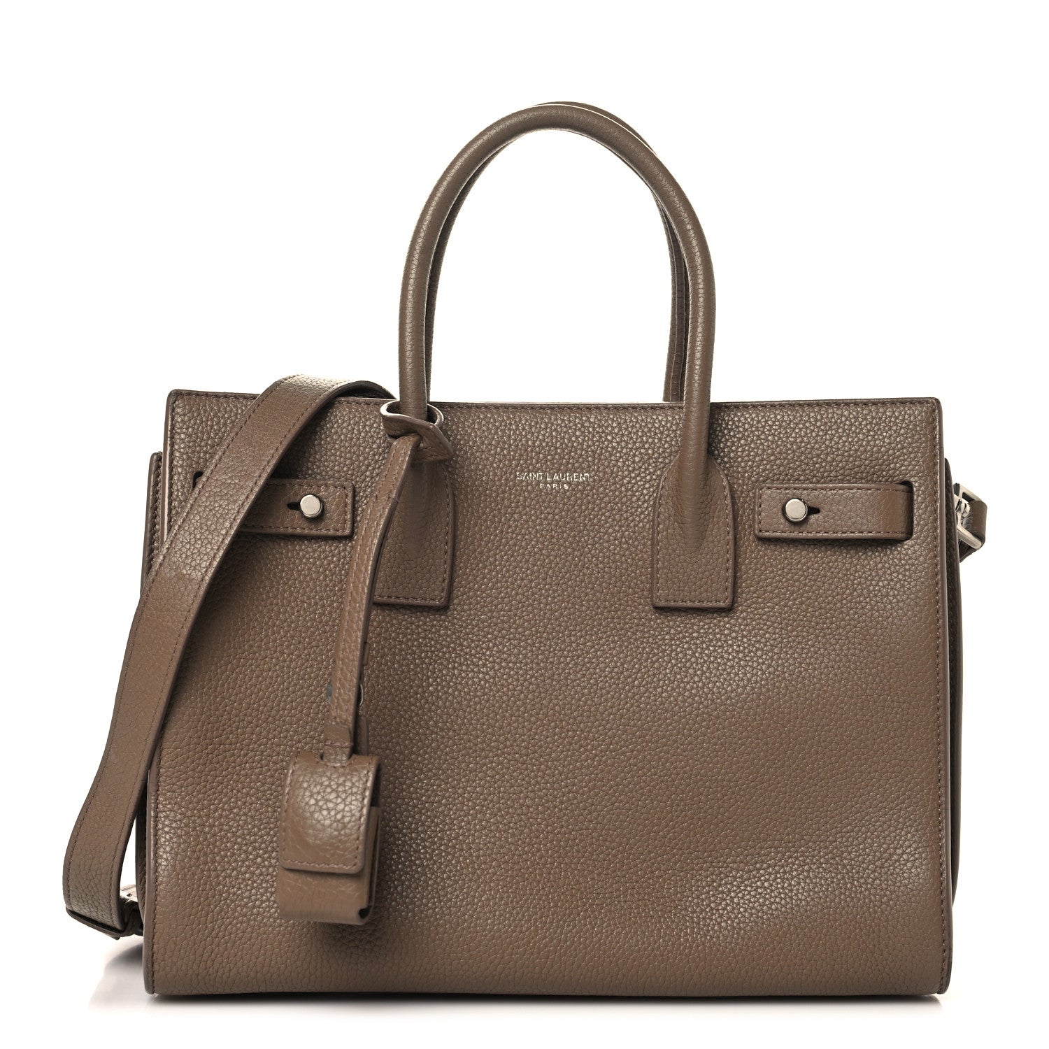 Saint Laurent Grained Calfskin Baby Sac De Jour Souple Taupe 1 of 12