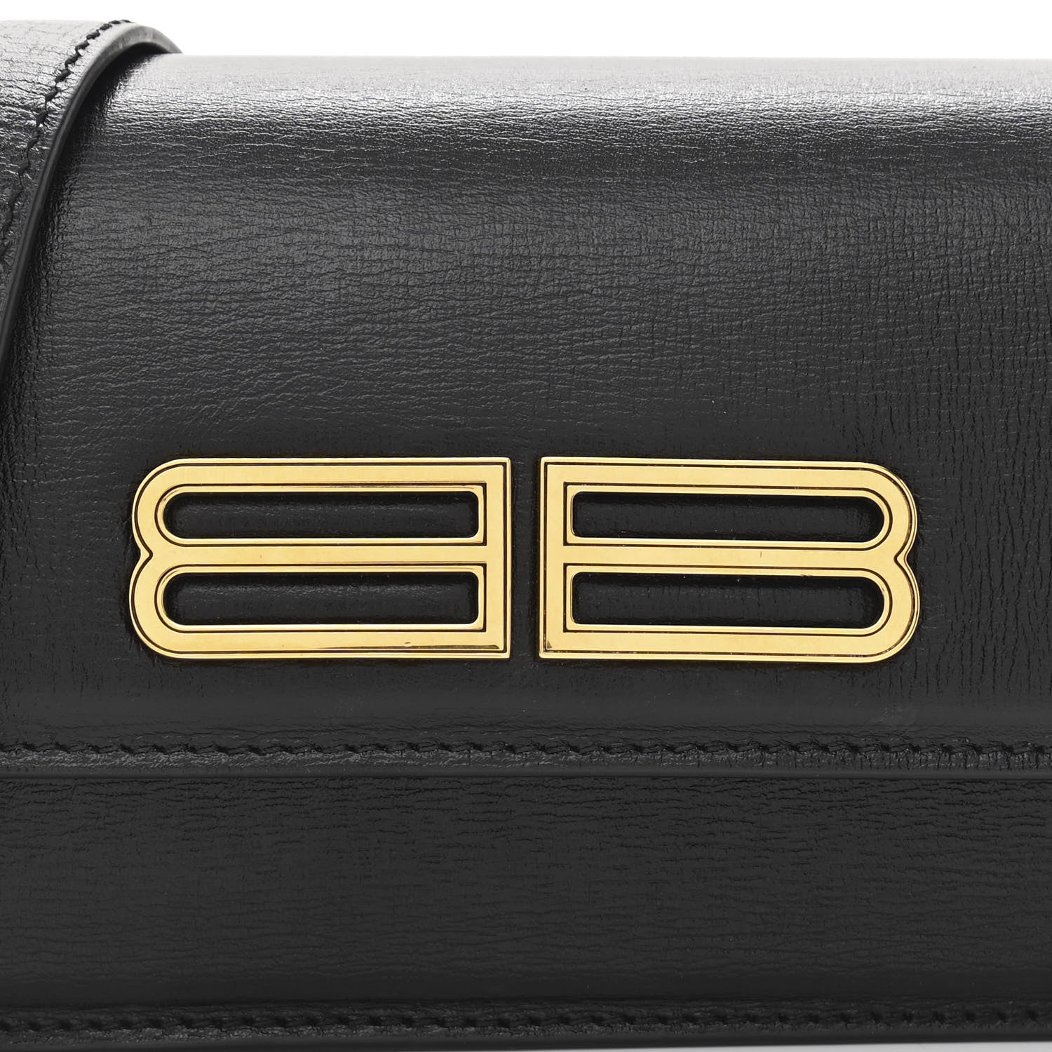 Balenciaga Calfskin Stripe Embossed Gossip Chain Bag XS Black 7 of 9