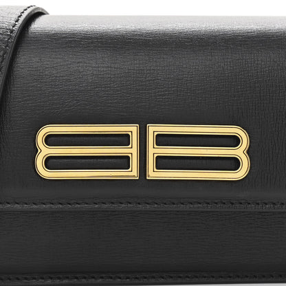 Balenciaga Calfskin Stripe Embossed Gossip Chain Bag XS Black 7 of 9
