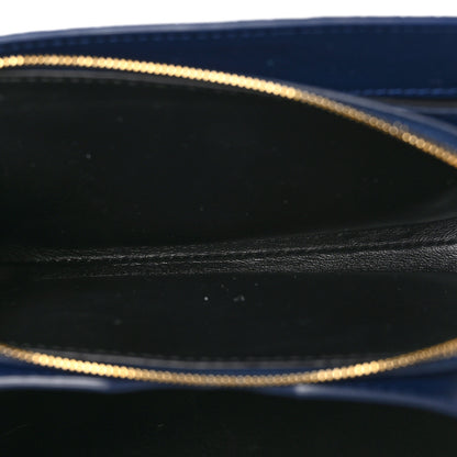 Balenciaga Shiny Calfskin Crocodile Embossed Small B Crossbody Bag Navy 5 of 12