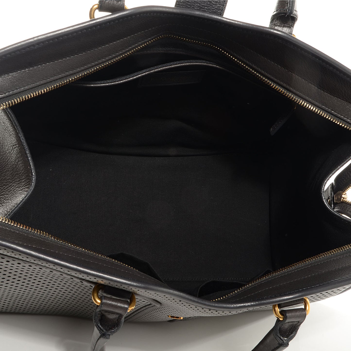 Leather Perforated Large Cabas ChYc Pewter