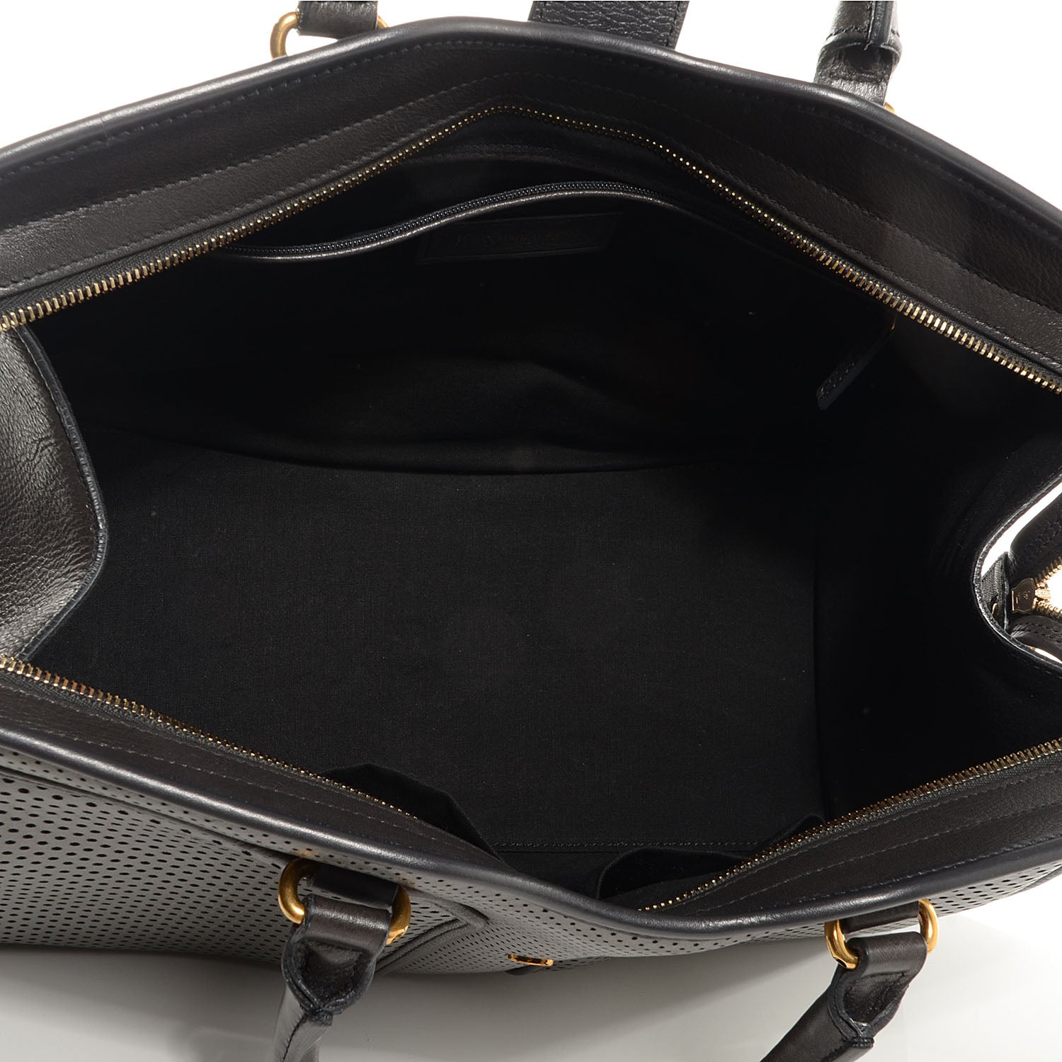 Saint Laurent Leather Perforated Large Cabas ChYc Pewter 5 of 8