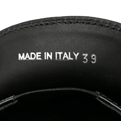 Prada Spazzolato Metal Triangle Logo 50mm Loafers 39 Black 8 of 13