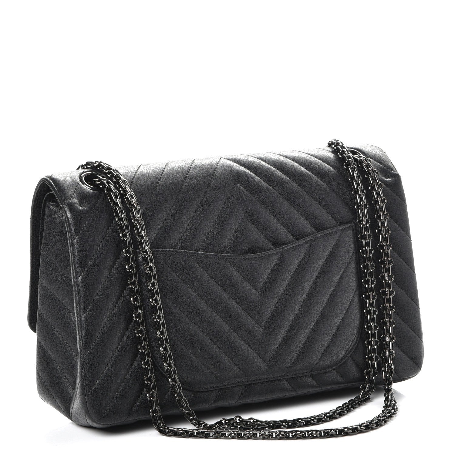 Chanel Sheepskin Chevron Quilted 2.55 Reissue 226 Flap So Black 4 of 8