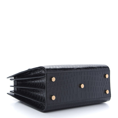Saint Laurent Calfskin Crocodile Embossed Baby Sac De Jour Black 4 of 8