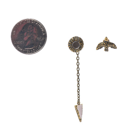 Christian Dior Mirror Bird Asymmetric Earrings Gold 2 of 4