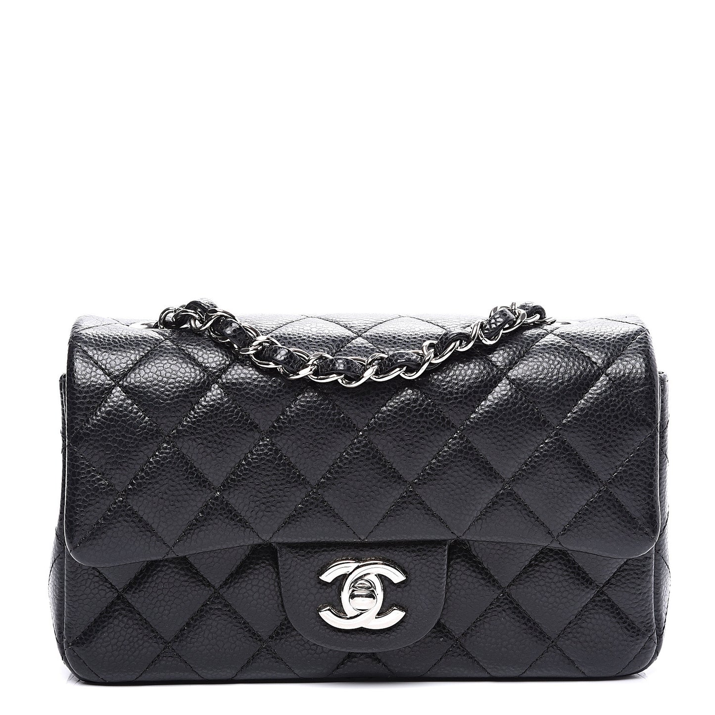 Caviar Quilted Mini Rectangular Flap Black