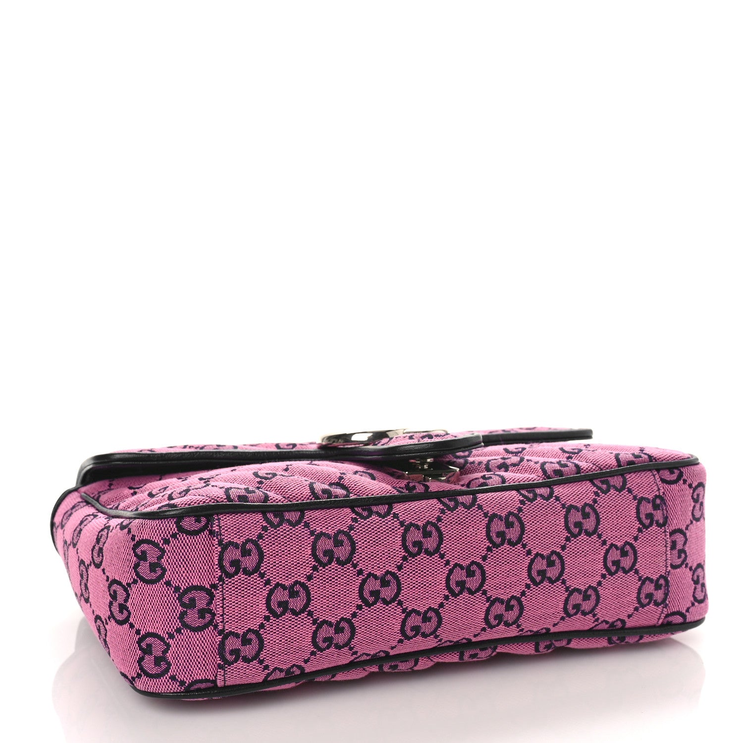 Gucci Monogram Multicolor Matelasse Diagonal Small GG Marmont Shoulder Bag Pink Blue 4 of 9