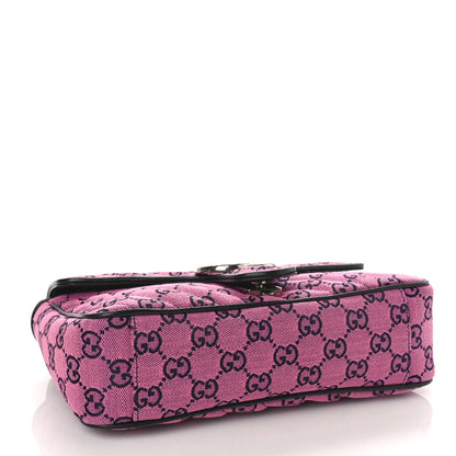 Gucci Monogram Multicolor Matelasse Diagonal Small GG Marmont Shoulder Bag Pink Blue 4 of 9