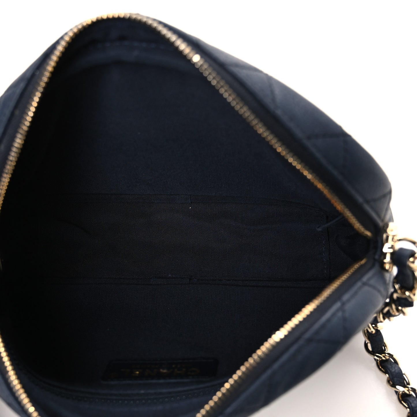 Caviar Quilted Small Coco Tassel Camera Case Dark Navy